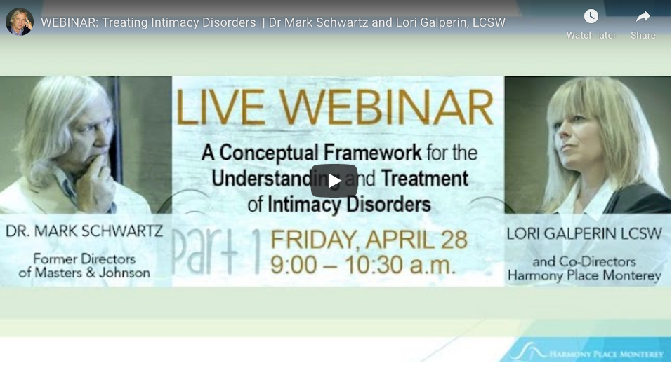 WEBINAR VIDEO: Treating Intimacy Disorders Dr Mark Schwartz and Lori Galperin, LCSW
